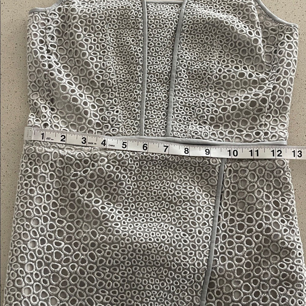 Yigal Azrouel Textured Eyelet Zipper Gray Mini‎ Dress 0 - Picture 16 of 16